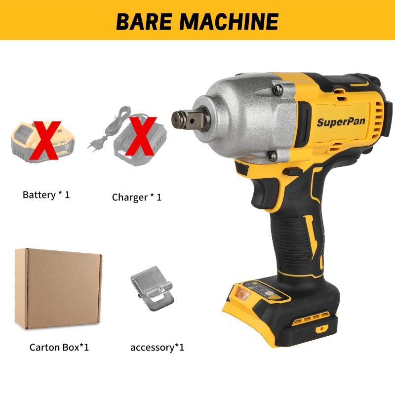 Power Tools Impact Wrench - Бесщеточный аккумуляторный ударный гайковерт (без АКБ