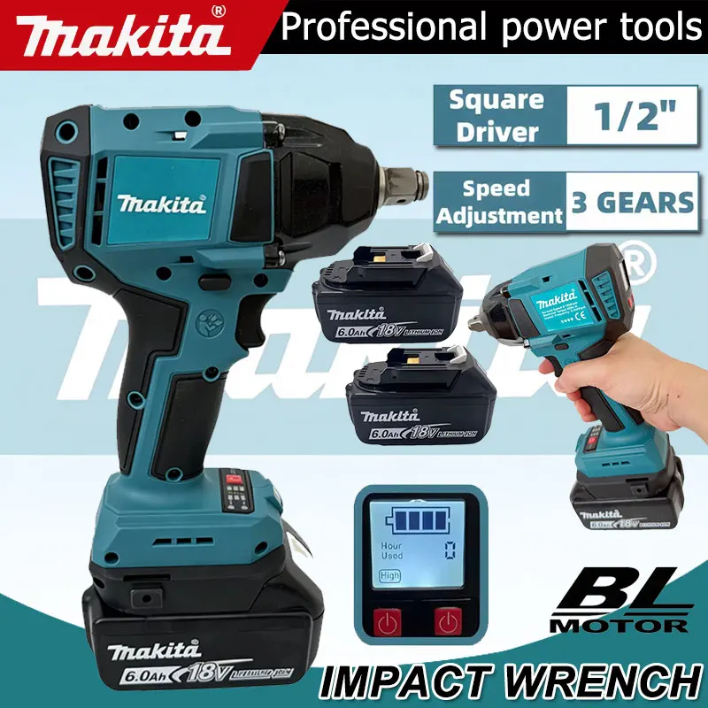 Power Tools Impact Wrench - Электрический ударный гайковерт Makita с цифровым