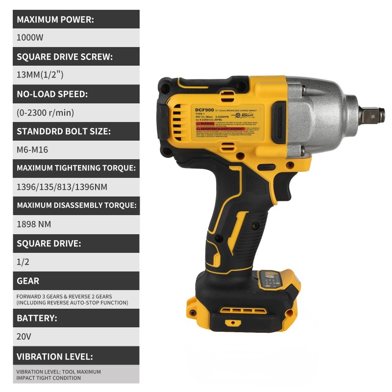 Бесщеточный аккумуляторный уда – обзор и цена Power Tools Impact Wrench